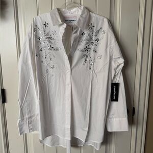 Karl Lagerfeld White Embelished oversized Women’s Shirt